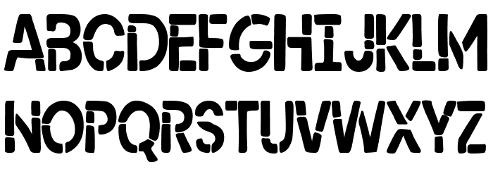 Modern Stencil Font LOWERCASE