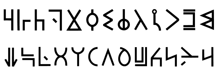 Modern Wakandan Regular Font LOWERCASE