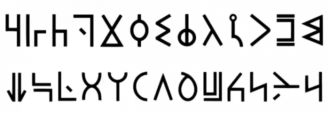 Modern Wakandan Regular फ़ॉन्ट लोअरकेस