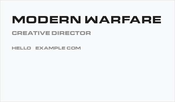 Modern Warfare Business Card