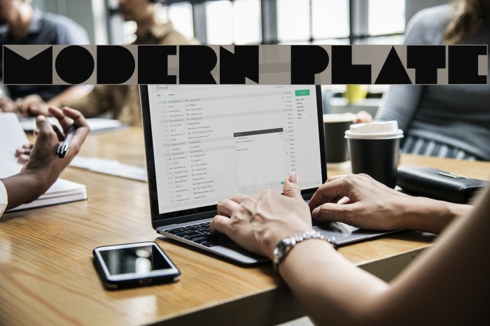 Modern plate Font examples