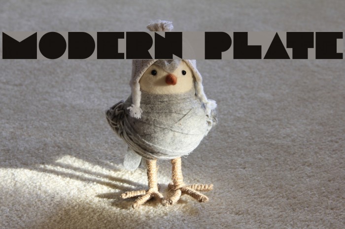 Modern plate Font examples