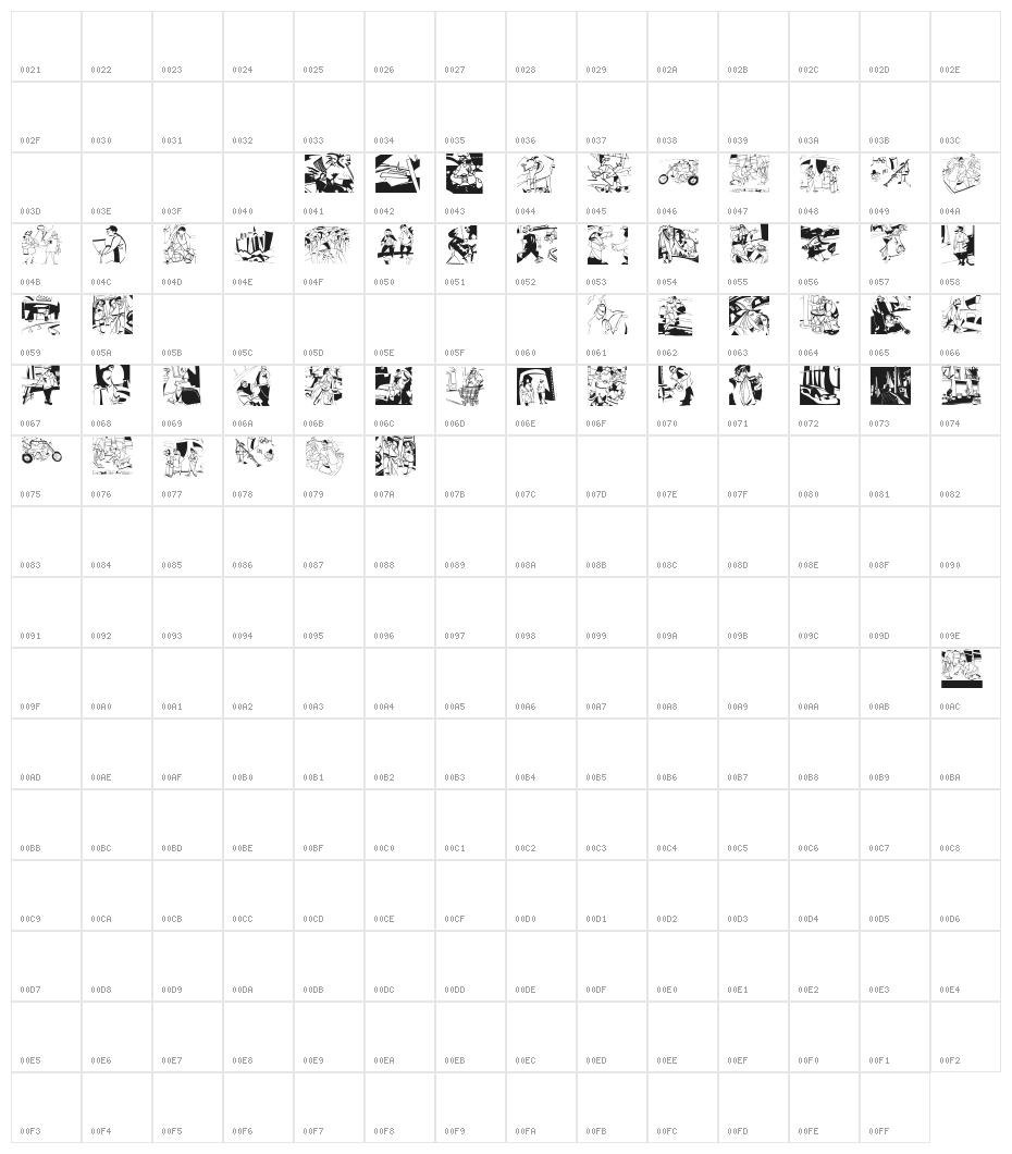 ModernArts Character Map