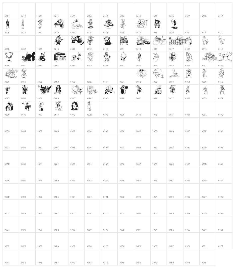 ModernPeace Character Map