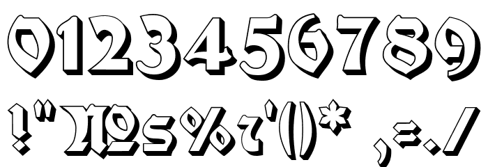 Moderne 3D Schwabacher Font OTHER CHARS