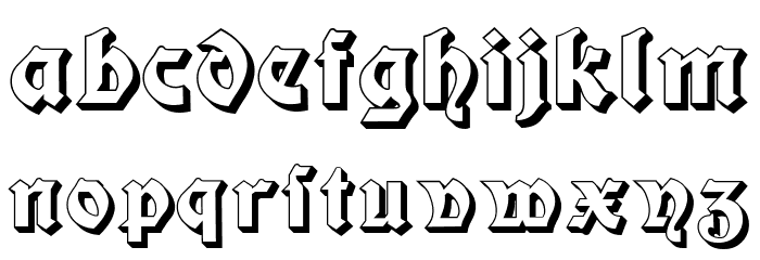 Moderne 3D Schwabacher Font LOWERCASE