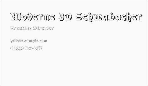 Moderne 3D Schwabacher Business Card