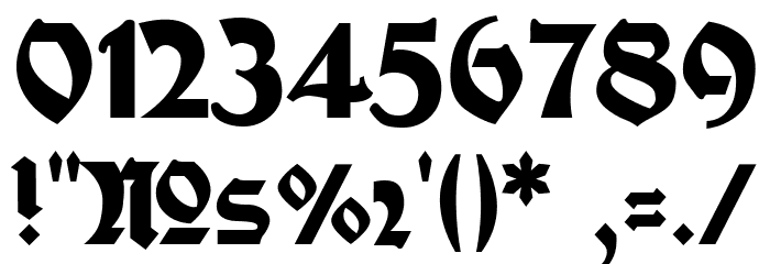 Moderne Fette Schwabacher Regular Font OTHER CHARS