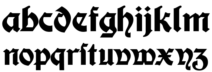Moderne Fette Schwabacher Regular Font LOWERCASE