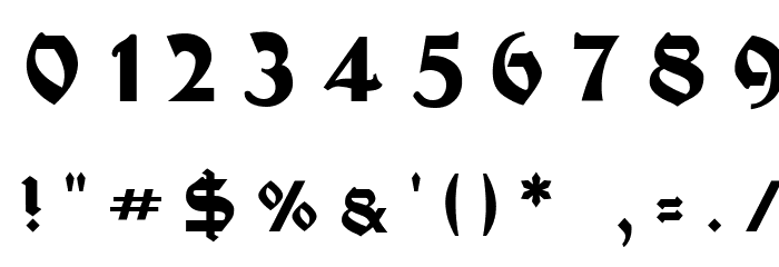 Moderne Fette Schwabacher UNZ1A Italic フォント その他の文字