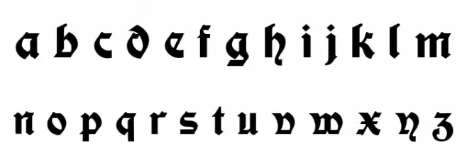 Moderne Fette Schwabacher UNZ1A Italic फ़ॉन्ट लोअरकेस