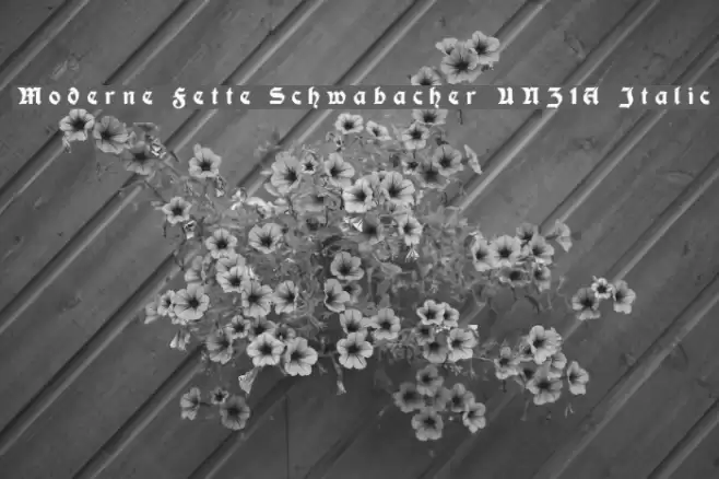 Moderne Fette Schwabacher UNZ1A Italic フォント examples