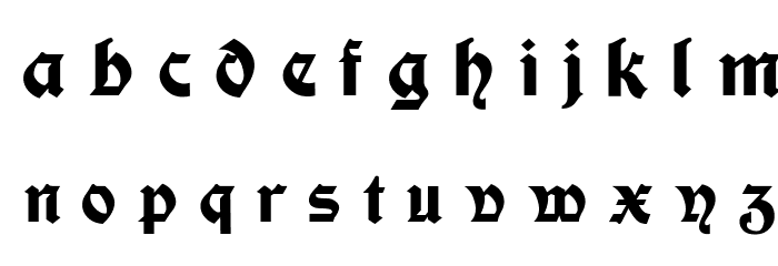 Moderne Fette Schwabacher UNZ1A Italic フォント 小文字