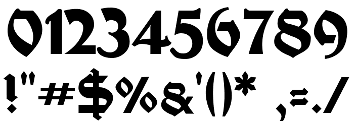 Moderne Fette Schwabacher UNZ1A Font OTHER CHARS