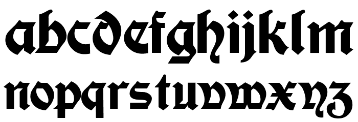 Moderne Fette Schwabacher UNZ1A Font LOWERCASE