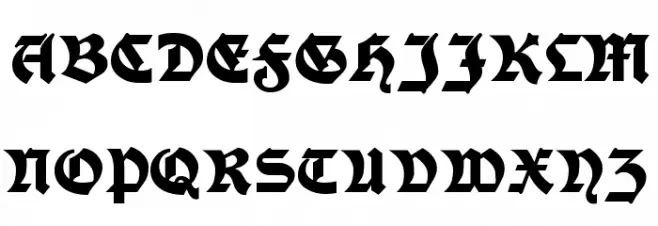 Moderne Fette Schwabacher UNZ1A フォント 大文字