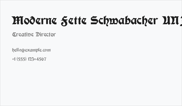 Moderne Fette Schwabacher UNZ1A Business Card