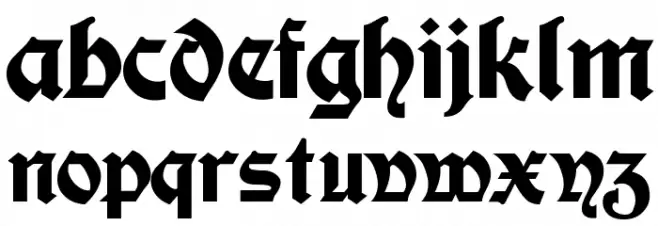 Moderne Fette Schwabacher UNZ1A Font Litere mici
