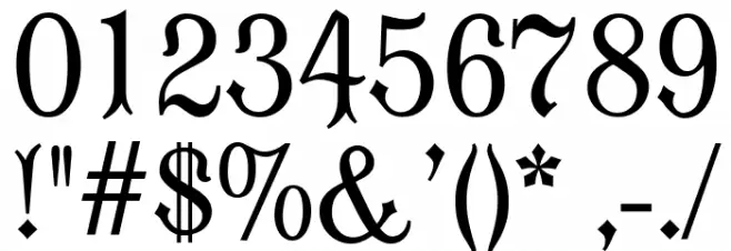 Moderne Fraktur UNZ1 Font OTHER CHARS