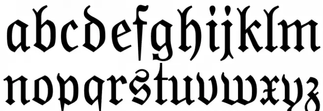 Moderne Fraktur UNZ1 फ़ॉन्ट लोअरकेस
