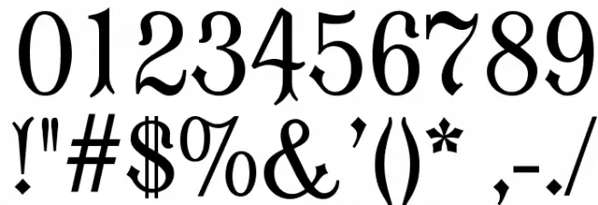 Moderne Fraktur Font OTHER CHARS