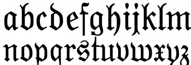 Moderne Fraktur 字体 小写