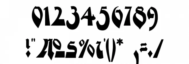 Moderne Gekippte Schwabacher Font OTHER CHARS