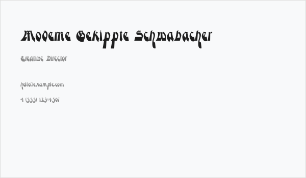 Moderne Gekippte Schwabacher Business Card
