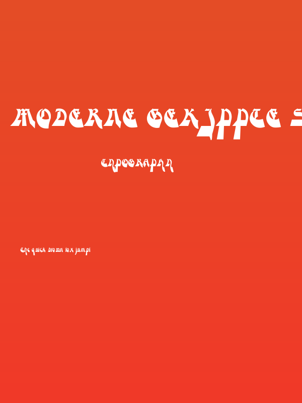 Moderne Gekippte Schwabacher Poster