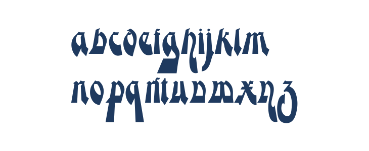 Moderne Gekippte Schwabacher Lowercase