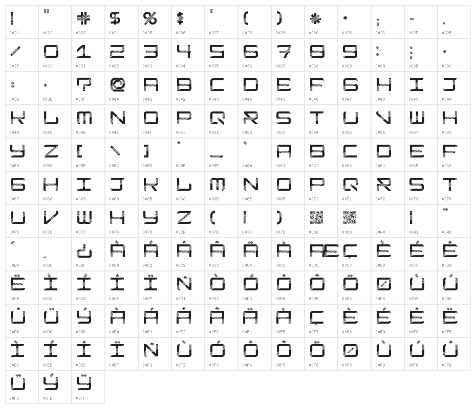ModernismDisco Character Map