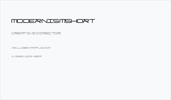 ModernismShort Business Card