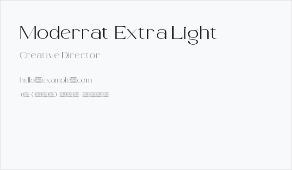 Moderrat Extra Light Business Card