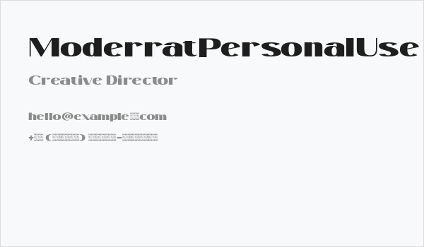 ModerratPersonalUse Business Card