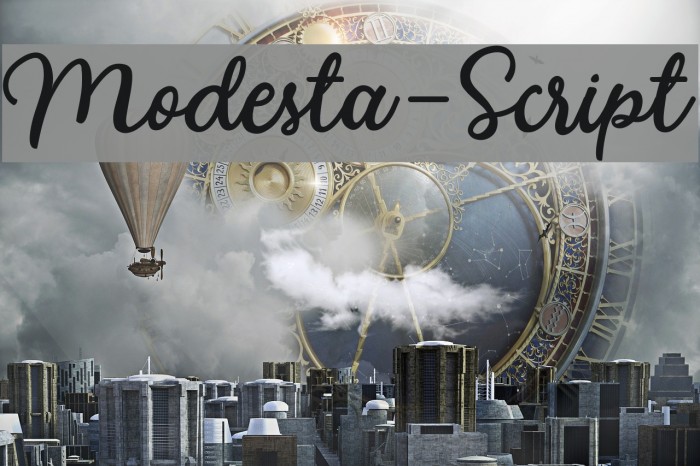 Modesta-Script Font examples