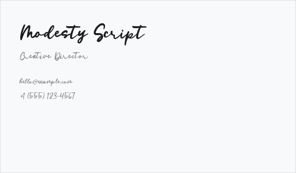 Modesty Script Business Card