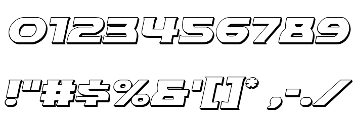 Modi Thorson 3D Italic Font OTHER CHARS
