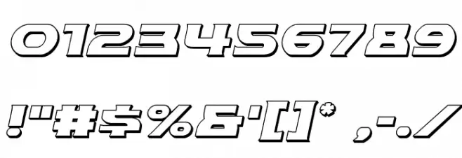 Modi Thorson 3D Italic Font OTHER CHARS