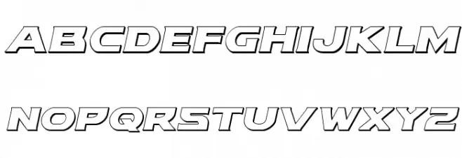 Modi Thorson 3D Italic 字体 大写