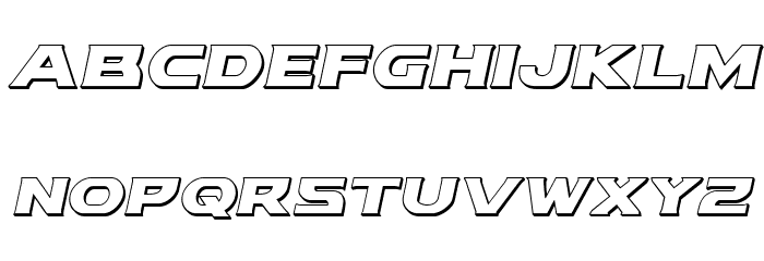 Modi Thorson 3D Italic Font LOWERCASE
