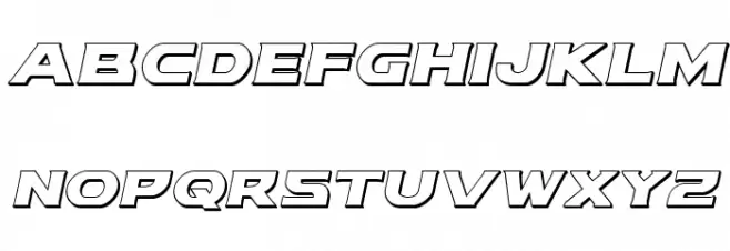Modi Thorson 3D Italic Schriftart Kleinbuchstaben
