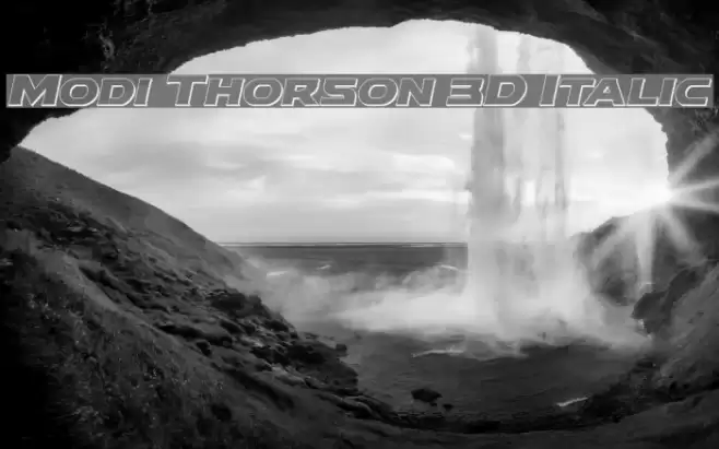 Modi Thorson 3D Italic Font examples