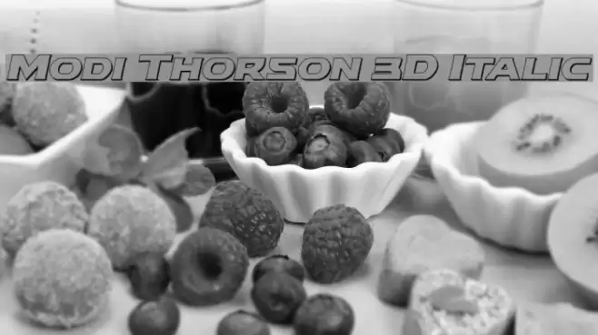 Modi Thorson 3D Italic Font examples