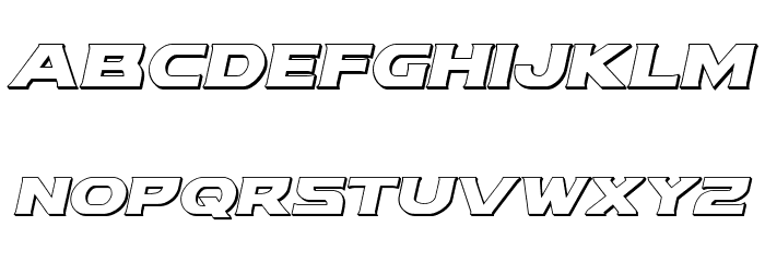 Modi Thorson 3D Italic Font LOWERCASE