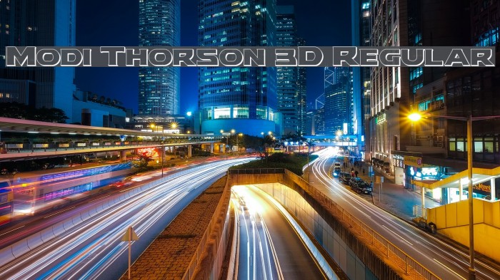 Modi Thorson 3D Regular Font examples