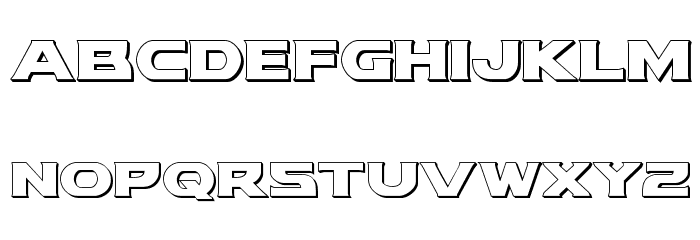 Modi Thorson 3D Regular Font LOWERCASE
