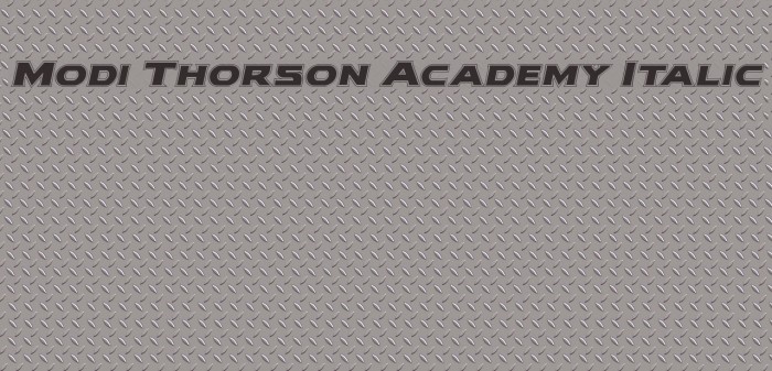 Modi Thorson Academy Italic Font examples