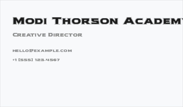 Modi Thorson Academy Regular Business Card