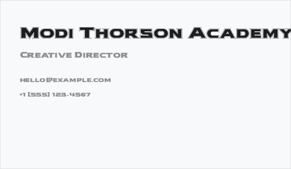 Modi Thorson Academy Regular Business Card