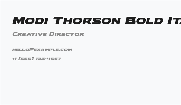 Modi Thorson Bold Italic Business Card